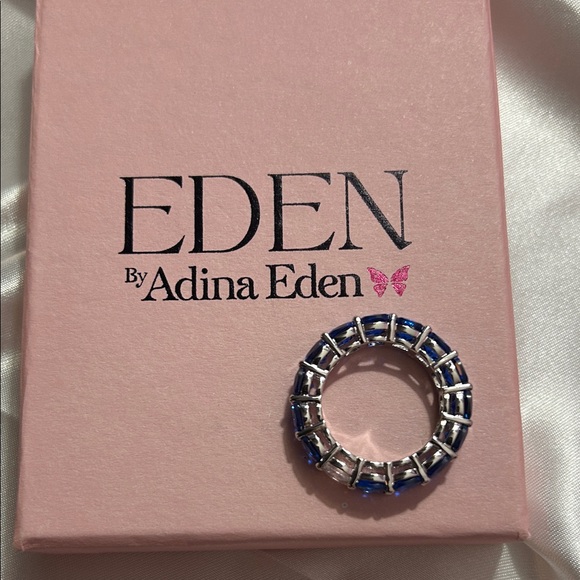 Adina Eden Blue and Silver Gemstone Ring New in Box - Picture 3 of 4